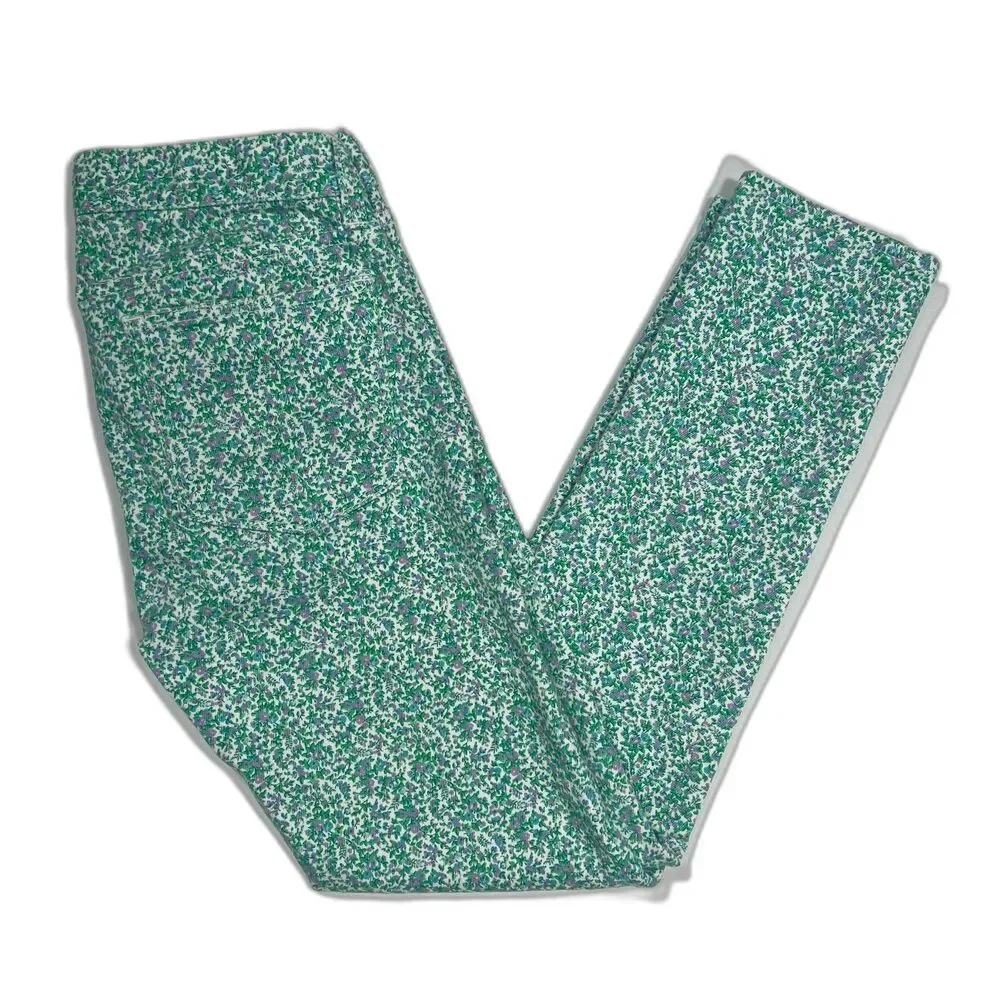 J.Crew Toothpick Floral Skinny Jeans Size 25 Stretch Ankle Pants